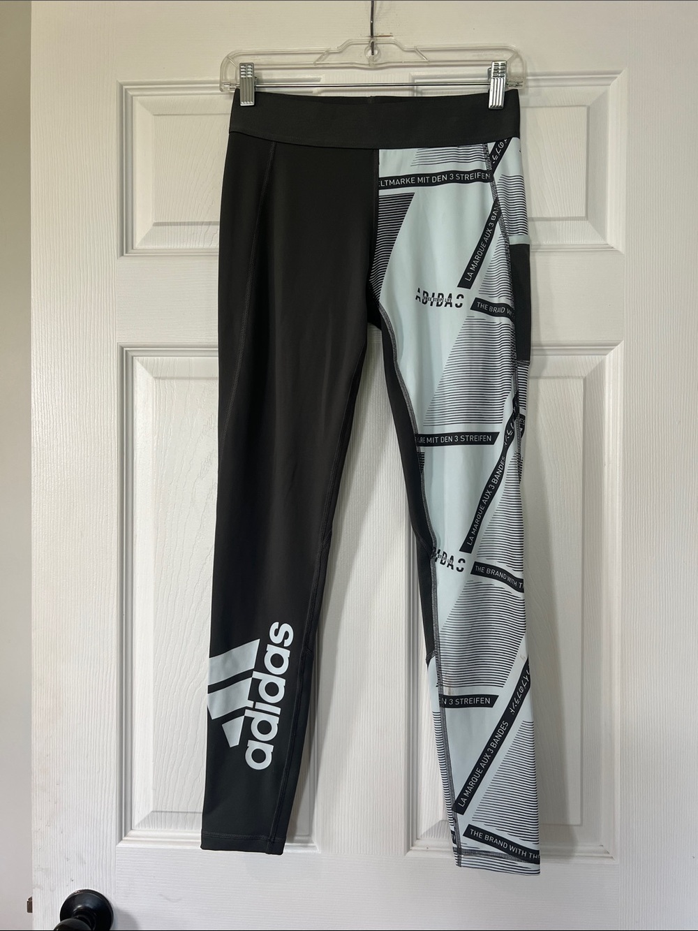 adidas Dark & Light Gray Graphic Panel Leggings